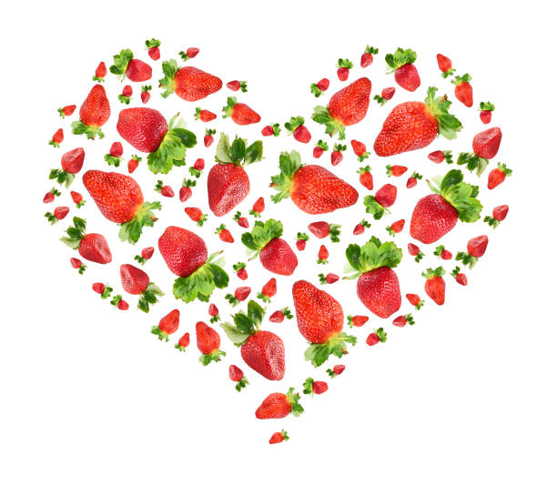 istock Ripe red strawberry heart 803040188