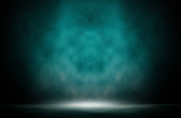 istock Blue spotlight stage smoke design background, Colorful Spotlights. 803050018
