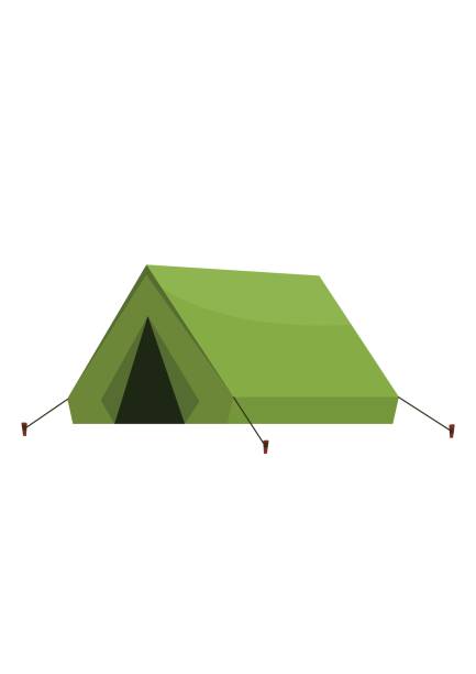 白い背景で隔離キャンプ観光屋外テント - tent camping dome tent single object点のイラスト素材／クリップアート素材／マンガ素材／アイコン素材
