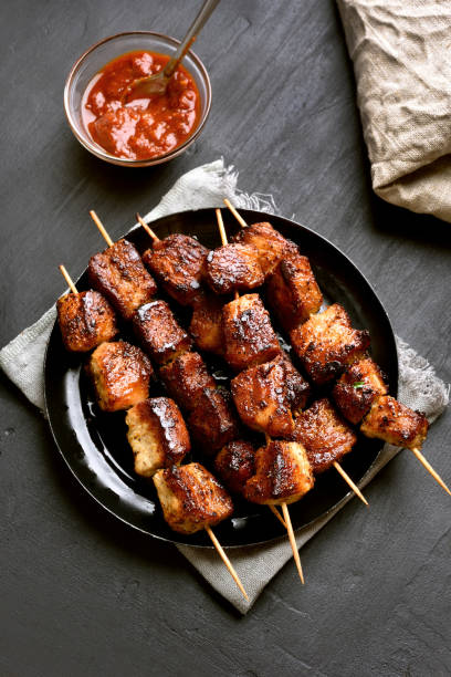 istock Homemade grilled pork skewers 803062788