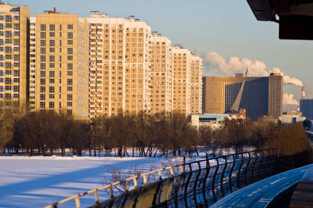 istock Monorail in Moscow in winter 803063514