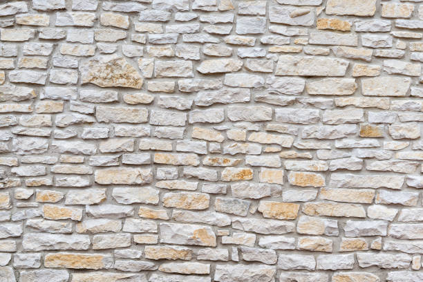 istock Wall made of natural limestone. 803086838