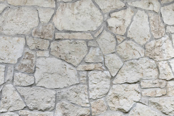 istock Wall made of natural limestone. 803091396