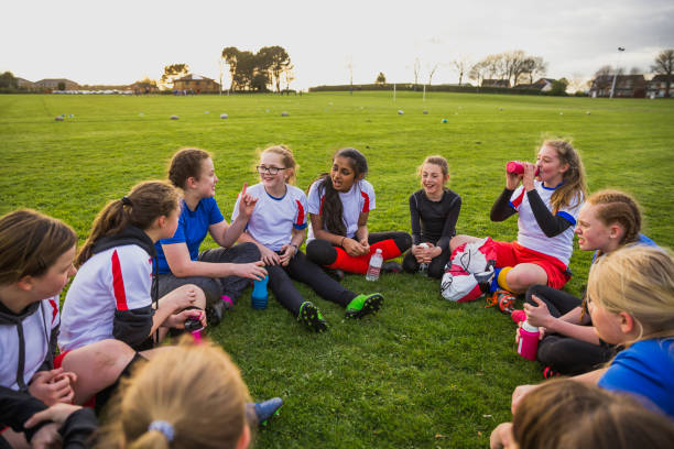 istock Rugby Girls Team Huddle 803101522