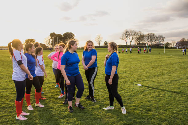 istock Rugby Girls Team Huddle 803101942