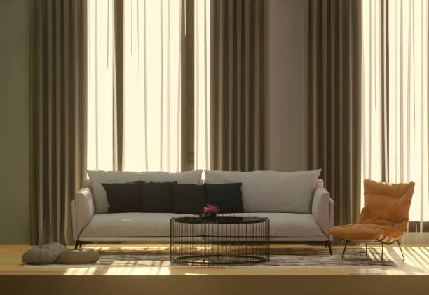 istock Living-room interior in scandinavian style 3D render 3D illustration. 803113270