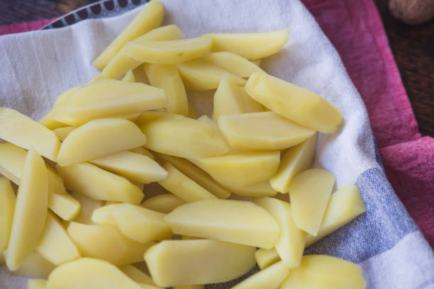 istock Boiled potatoes, ready for frying. 803126398