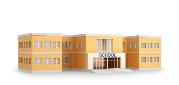 The words school with little people on it