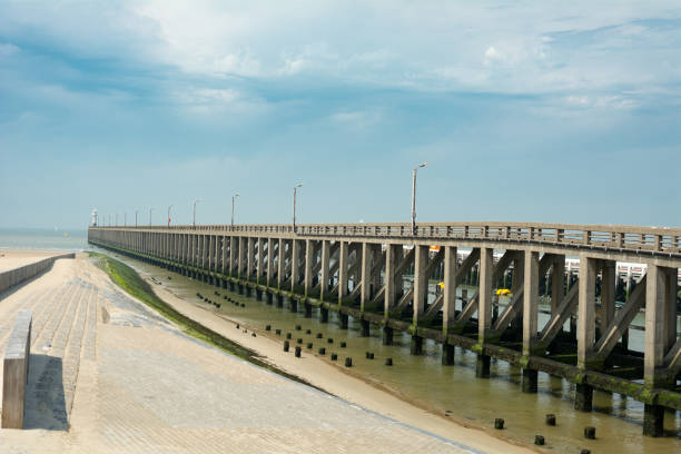 istock Jetty into the sea at Blankenberge harbor 803133878