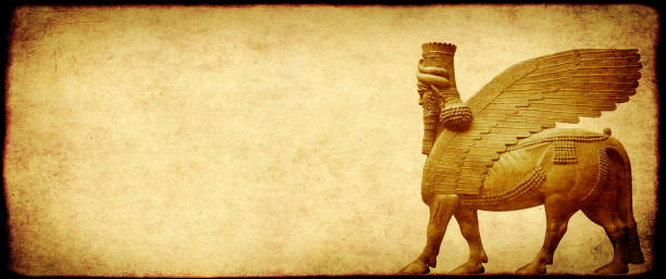 istock Grunge background with paper texture and lamassu 803134576
