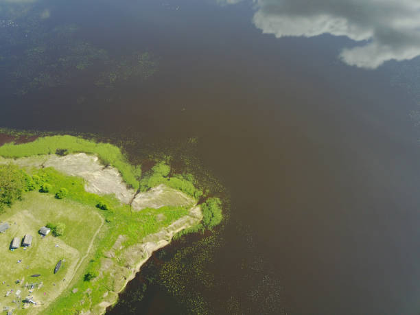 istock Riga lake Aerial drone top view Latvia 803146742