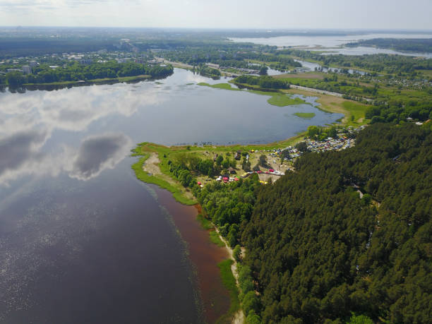 istock Riga lake Aerial drone top view Latvia 803146772