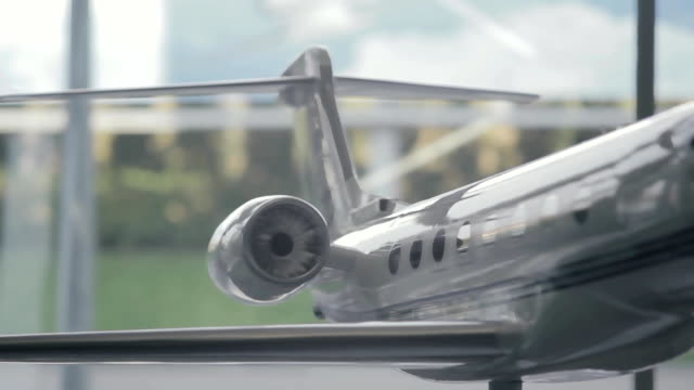 Miniature model of modern airplane