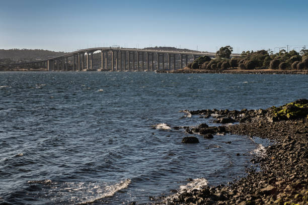 istock Tasman Highway Bridge over Derwent River, Hobart Australia. 803150442