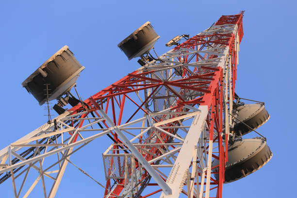 istock Antenna for Telephone communications in bright sky day time. 803152672