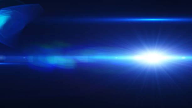 istock Realistic lens flares , Solar lens flare on black background 803160224