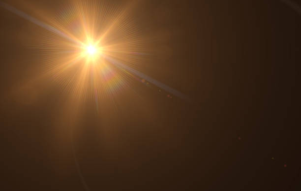 istock Realistic lens flares , Solar lens flare on black background 803162286