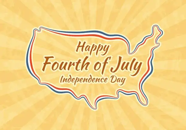 Vector illustration of Happy Fourth of July and Independence Day