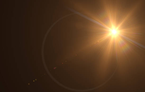 istock Realistic lens flares , Solar lens flare on black background 803167262