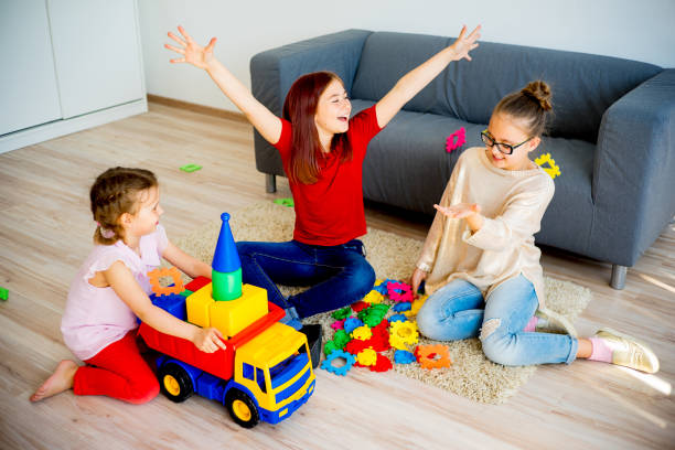 istock Girls with toy car 803171188