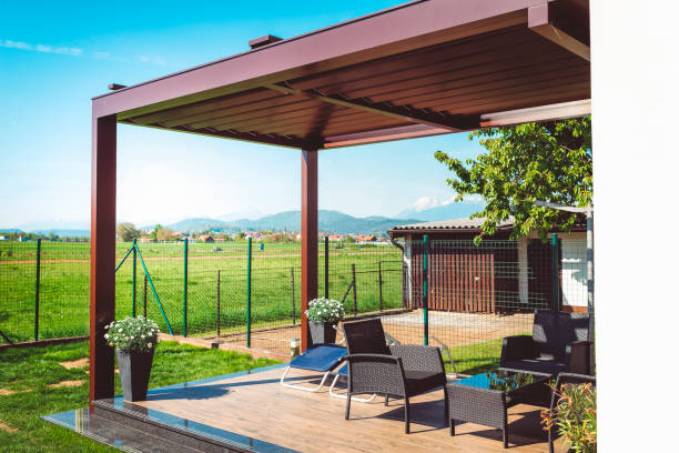 istock Covered terrace in non urban scene 803174384
