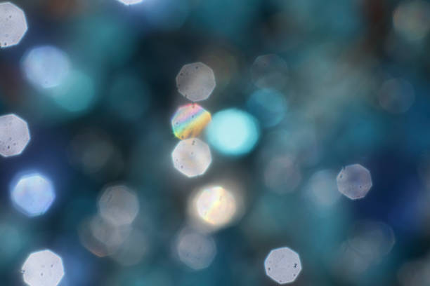 Out of focus rings result in these blue / cyan out-of-focus discs, a soft lens bokeh. A pleasant abstract background.