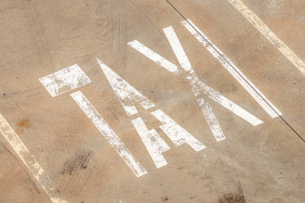 istock Taxi sign on the ground 803209216