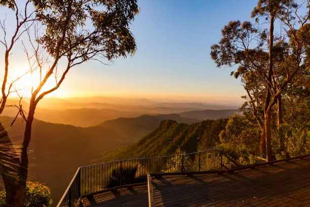 Sunset view from the Gold Coast hinterland, Queensland, Australia