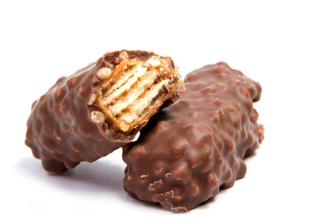 Chocolate candies isolated on white