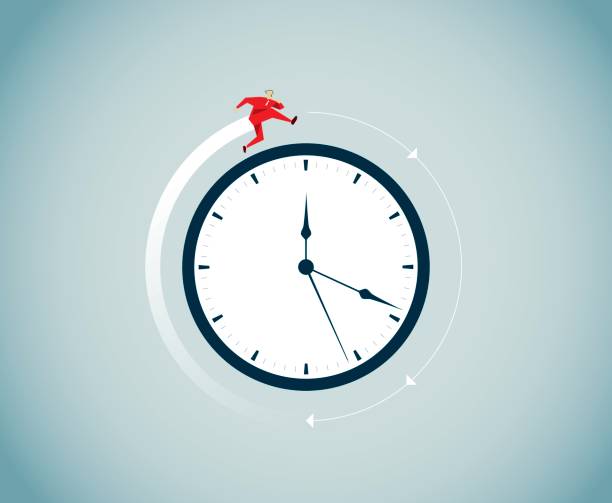 die zeit vergeht wie im flug - beat the clock stock-grafiken, -clipart, -cartoons und -symbole