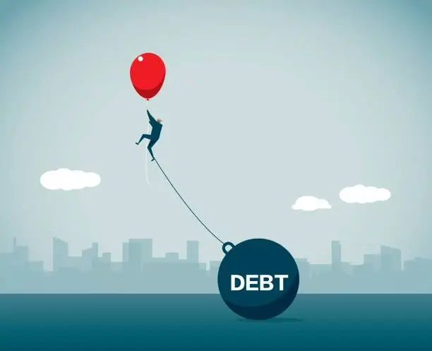 Vector illustration of debt