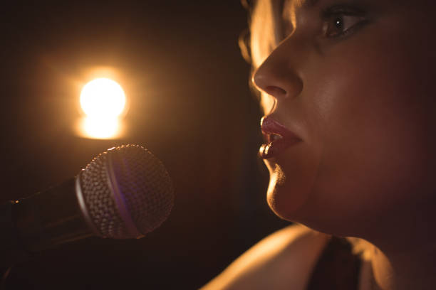 istock Close up of female singer 803230350