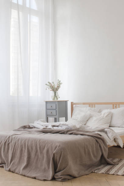 istock View of an unmade crumpled bed 803236150