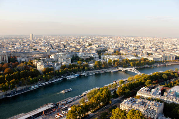 istock The Seine River Running Through Paris Cityscape 803236540