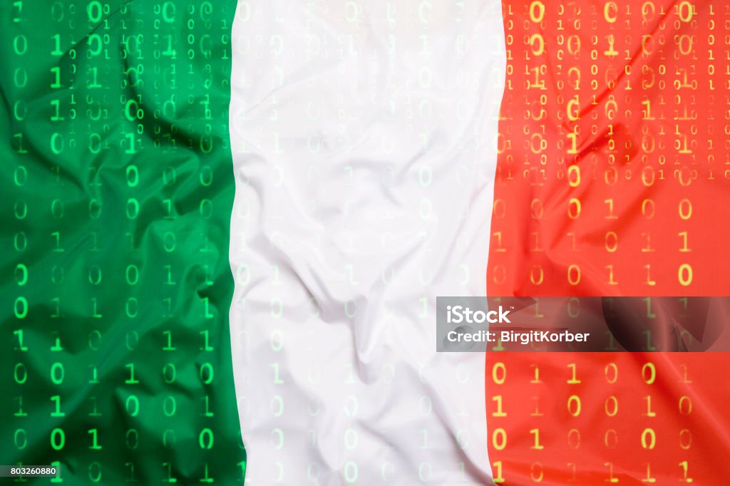 Italian Data Protection Code Binary Code With Italy Flag Data Protection Concept Stock Photo ...