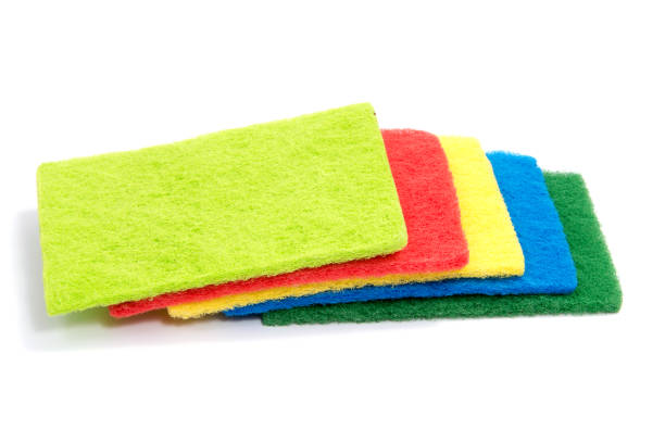 istock Top view of kitchen scourer pads isolated on white 803271148