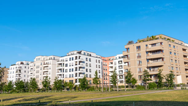 istock Development area with modern apartment houses 803271888