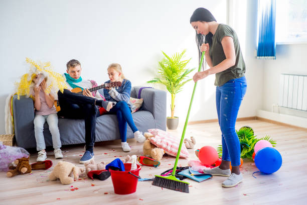 istock Mother yelling on her romping kids 803273932