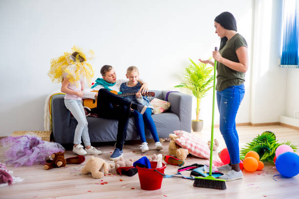 istock Mother yelling on her romping kids 803273990