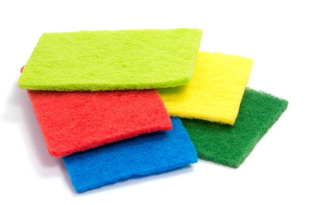 istock Top view of kitchen scourer pads isolated on white 803274044