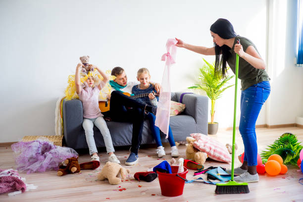 istock Mother yelling on her romping kids 803274050