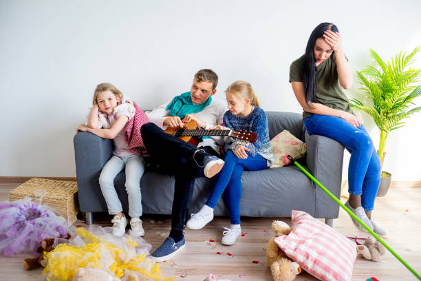 istock Mother yelling on her romping kids 803274180