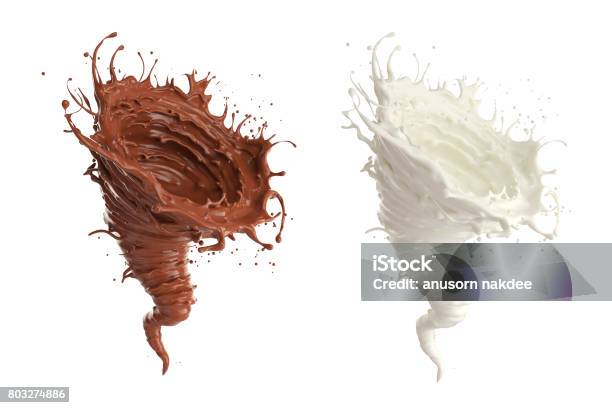 Foto de Forma De Tempestade De Chocolate E Leite e mais fotos de stock de Chocolate - Chocolate, Tornado, Esparramar líquido