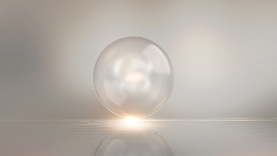 glass ball on light background