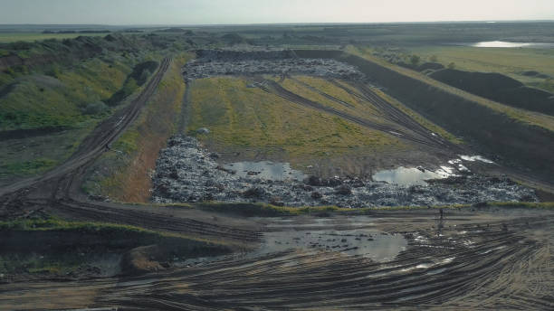 istock Flying over dump in the country 803284856