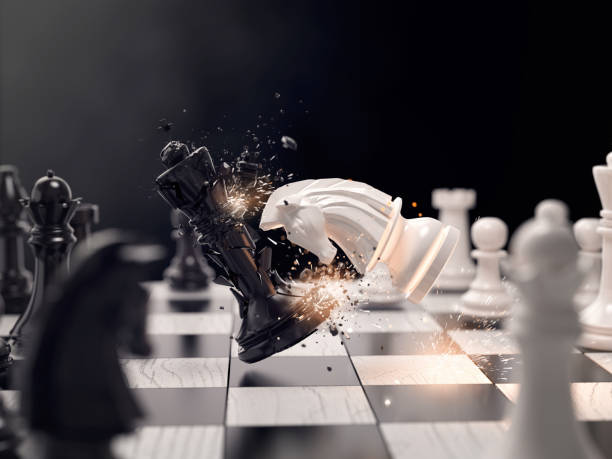 Knight chess attack to win the race Knight chess attack to win the race. Concept for business strategy knight chess piece photos stock pictures, royalty-free photos & images