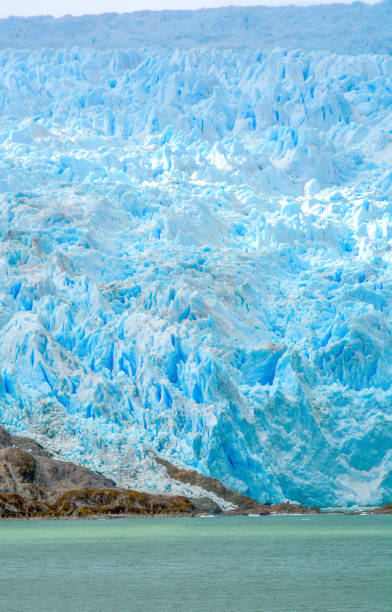 El Brujo Glacier in Asia Fjord, Southern Patagonia, Chile View of the El Brujo Glacier in Asia Fjord, Southern Patagonia Icefield, Chile, South America beagle channel photos stock pictures, royalty-free photos & images
