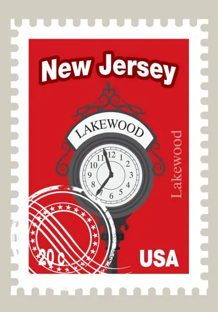 Vector illustration of New Jersey Postage