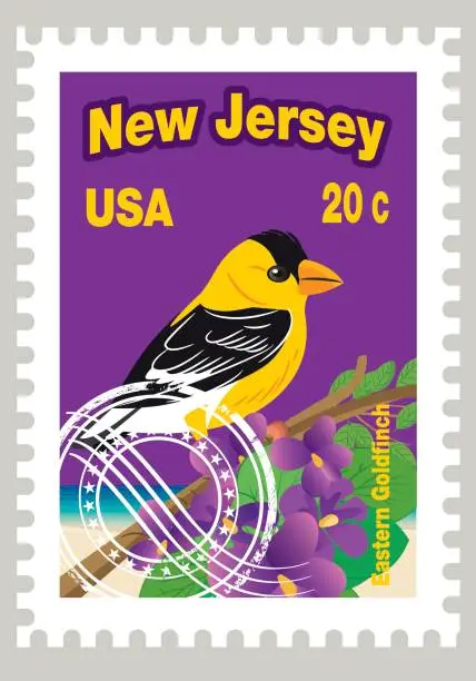 Vector illustration of New Jersey State Postage