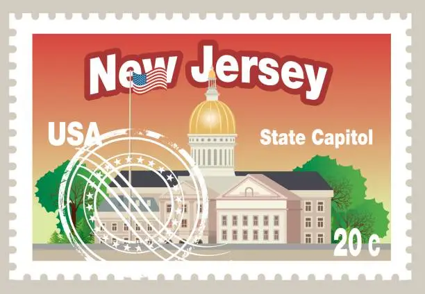 Vector illustration of New Jersey State Capitol